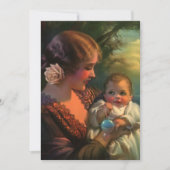 Vintages Muttertagsportrait, Babydusche Einladung (Vorderseite)