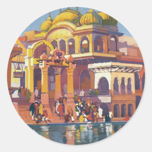 Vintages Muttra Mathura Indien Runder Aufkleber