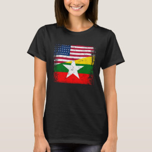 Vintages Myanmar und Amerikaner mit Fahne Cool T-Shirt