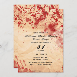 Vintages Mysterium auf blutigem Papier Einladung