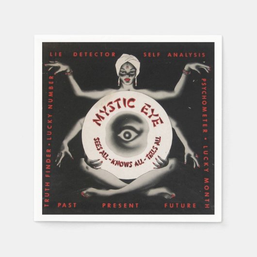 Vintages Mystic Eye Fortune Teller Halloween-Party Serviette (Vorderseite)