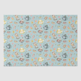 Vintages Nachmittagstee & Rose Muster auf Aqua Seidenpapier