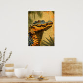 Vintages Nah-Up des Alligators Poster (Küche)