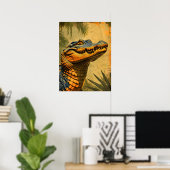 Vintages Nah-Up des Alligators Poster (Heimbüro)