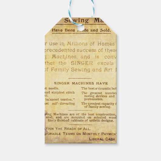 Vintages Nähbuch Geschenkanhänger (Vorderseite)