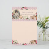 Vintages Nähen Dusty Pink Briefpapier (Stehend Vorderseite)