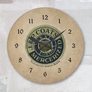 Vintages Nähen Ephemera Große Wanduhr