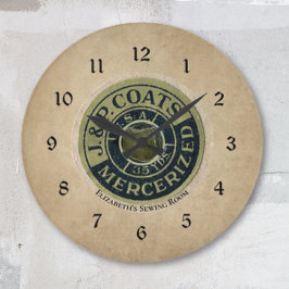 Vintages Nähen Ephemera Große Wanduhr