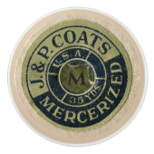 Vintages Nähen Ephemera Keramikknauf (Vorderseite)