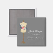 Vintages Nähen niedlicher Kleiderform Magnet (Vorderseite/Rückseite)