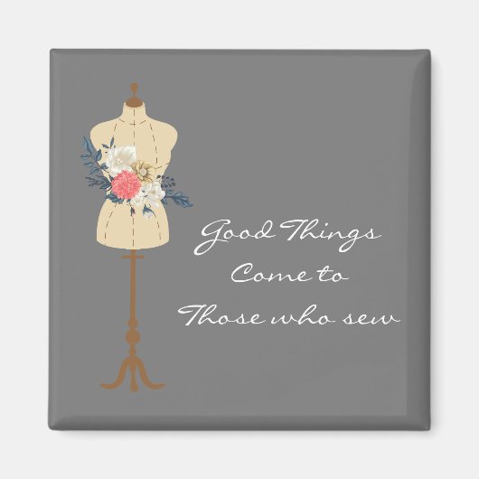 Vintages Nähen niedlicher Kleiderform Magnet (Vorne)