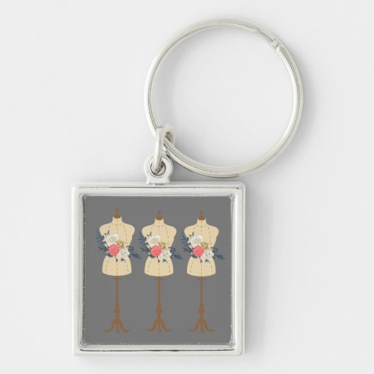 Vintages Nähen niedlicher Kleiderform Schlüsselanhänger (Vorne)