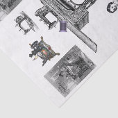 Vintages Nähen von Gewebepapier Seidenpapier (Ausschnitt)