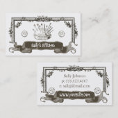 Vintages nähendes Knopf-Näherincrafter-Geschäft Visitenkarte (Vorne/Hinten)