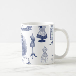 Vintages nähendes Toile Kaffeetasse