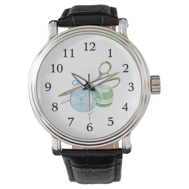 Vintages Nähgerät Armbanduhr (Vorderseite)