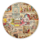 Vintages Nähmuster Keramikknauf (Vorderseite)