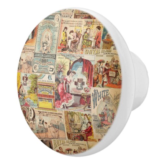 Vintages Nähmuster Keramikknauf (Rechts)