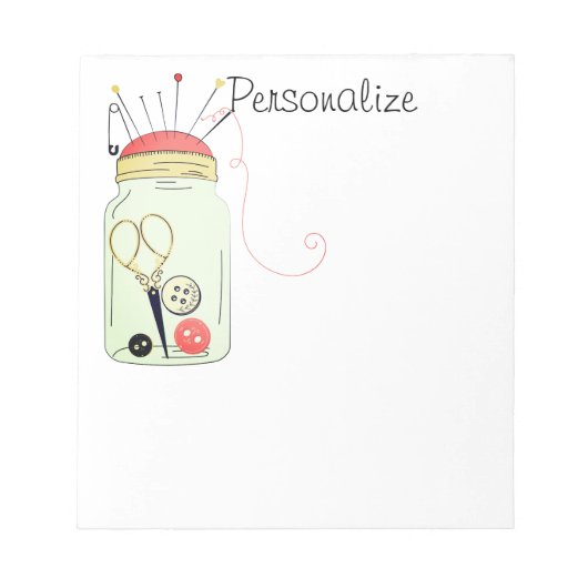 Vintages Nähset Notizblock (Vorderseite)