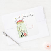 Vintages Nähset Quadratischer Aufkleber (Umschlag)