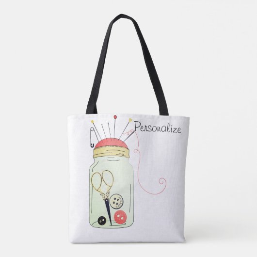 Vintages Nähset Tasche (Rückseite)