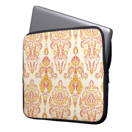 Vintages, nahtloses, blumenfreies Pflaster. Klassi Laptopschutzhülle (Vorderseite Links)