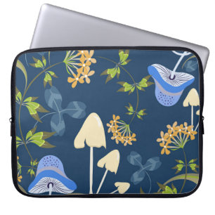 Vintages, nahtloses Blumenmuster mit Blume, leere Laptopschutzhülle