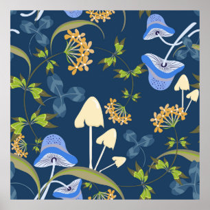 Vintages, nahtloses Blumenmuster mit Blume, leere Poster