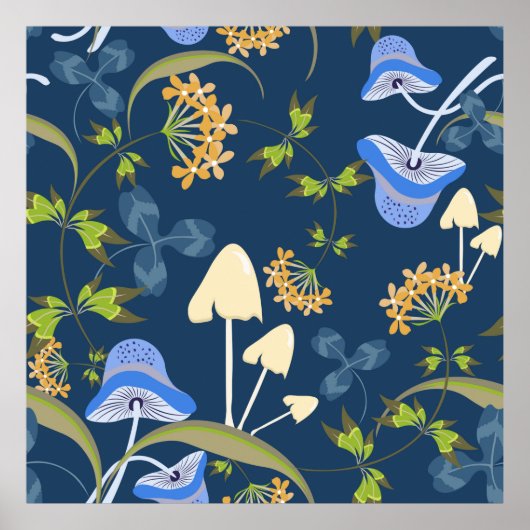Vintages, nahtloses Blumenmuster mit Blume, leere Poster (Vorne)