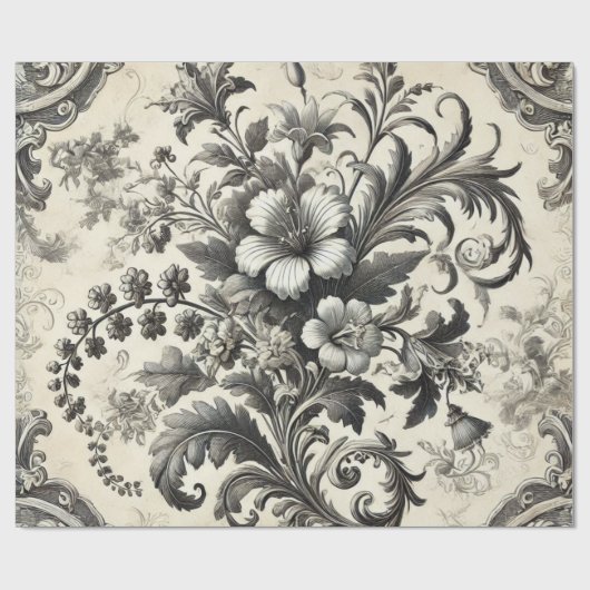 Vintages nahtloses botanisches Muster Geschenkpapier (Flach)