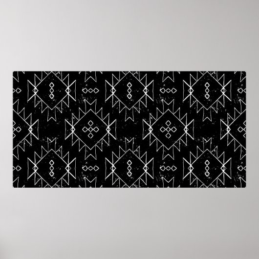 Vintages nahtloses ethnisches Muster mit amerikani Poster (Vorne)