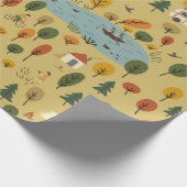 Vintages nahtloses Muster der Herbstwaldlandschaft Geschenkpapier (Ecke)