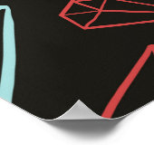 Vintages nahtloses Muster, Diamantkonstruktionsele Poster (Ecke)