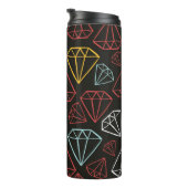 Vintages nahtloses Muster, Diamantkonstruktionsele Thermosbecher (Nach rechts gedreht)