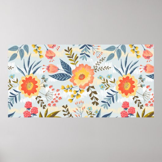 Vintages nahtloses Muster mit abstrakten Blume Poster (Vorne)