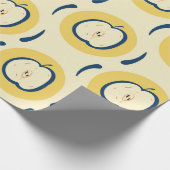 Vintages nahtloses Muster mit Apfel.  Geschenkpapier (Ecke)