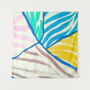 Vintages nahtloses Muster mit bunten Blätter Wandteppich