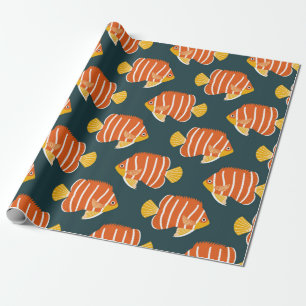 Vintages nahtloses Muster mit Fischen. Creative De Geschenkpapier