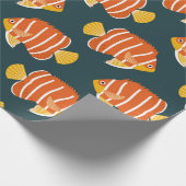 Vintages nahtloses Muster mit Fischen. Creative De Geschenkpapier (Ecke)
