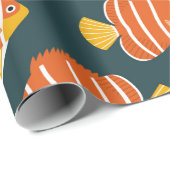 Vintages nahtloses Muster mit Fischen. Creative De Geschenkpapier (Rolleneckpunkt)