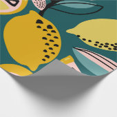 Vintages nahtloses Muster mit gelben Zitronen, Zwe Geschenkpapier (Ecke)