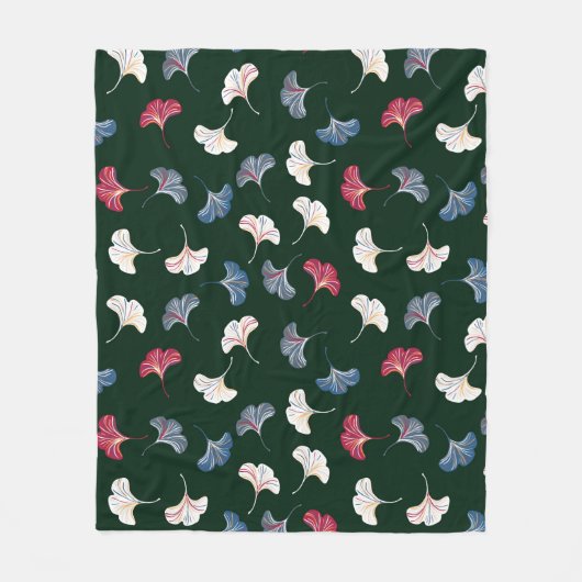 Vintages, nahtloses Muster mit Ginkgo-Blätter  Fleecedecke (Vorderseite)