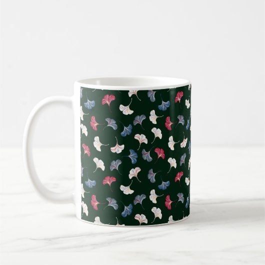 Vintages, nahtloses Muster mit Ginkgo-Blätter Kaffeetasse (Links)