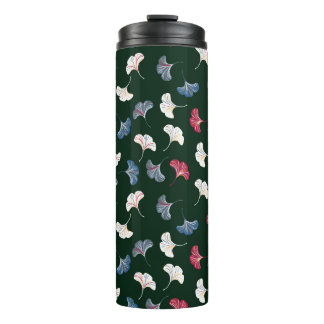 Vintages, nahtloses Muster mit Ginkgo-Blätter  Thermosbecher