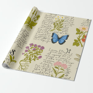 Vintages nahtloses Muster mit handgeschriebenem Te Geschenkpapier