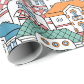 Vintages nahtloses Muster mit handgezeichneter Far Geschenkpapier (Rolleneckpunkt)