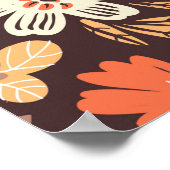 Vintages, nahtloses Muster mit Herbstblättern Poster (Ecke)