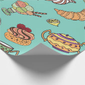 Vintages nahtloses Muster mit Kuchen Geschenkpapier (Ecke)