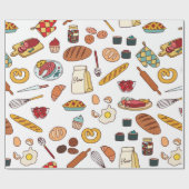 Vintages nahtloses Muster mit Lebensmitteln. Geschenkpapier (Flach)