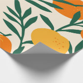 Vintages nahtloses Muster mit Mandarinen. Trendy h Geschenkpapier (Ecke)